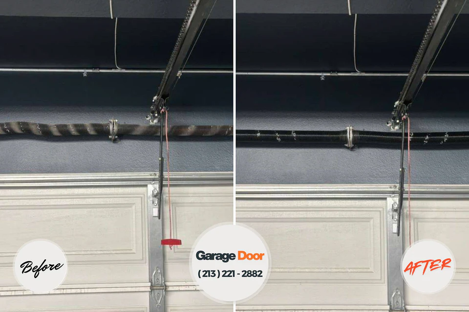 Before and after: garage door repair Sunday Lake, WA